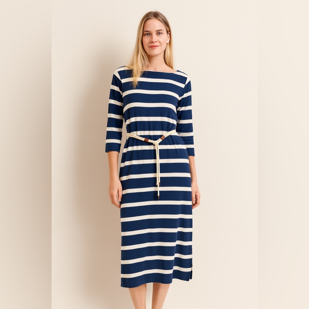 Lauren‎ Ralph Lauren Blue/White Striped Dress Size XL NWT